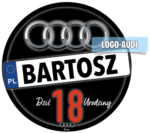 Auto Audi LOGO Opłatek Na Tort