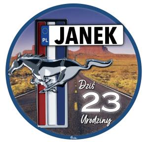 Auto Mustang LOGO Opłatek Na Tort