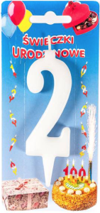 Świeczka Cyferka Biała  - WYPRZEDAŻ -