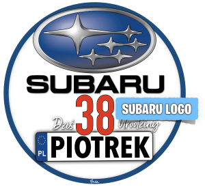 Auto SUBARU LOGO Opłatek Na Tort