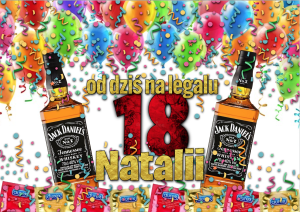 18 Urodziny Opłatek Na Tort  A4