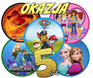 Zestaw 5 szt Opłatek Na Tort 20cm