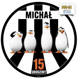 Pingwiny z Madagaskaru Opłatek Na Tort