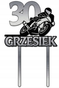 Topper Motor + Imię Wiek dwa kolory