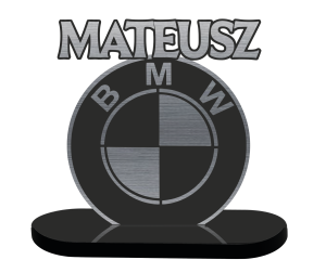 Personalizowany napis na podstawce na tort BMW
